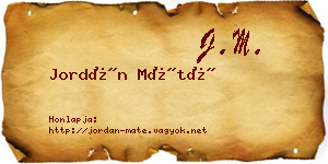 Jordán Máté névjegykártya